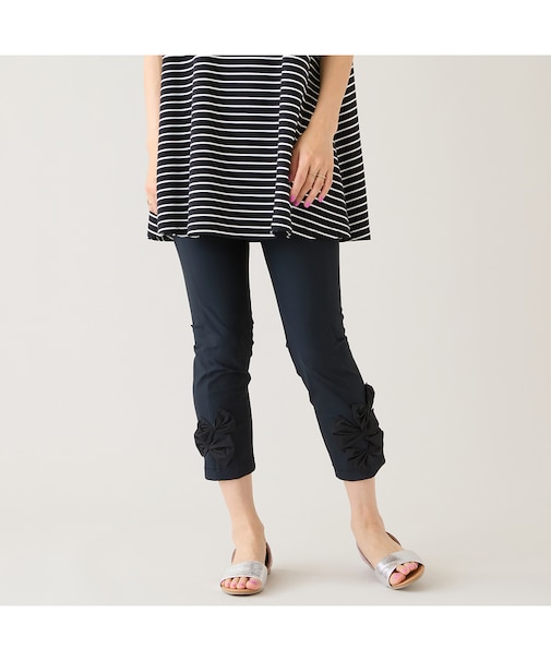 【人気アイテム/新色追加】【伸縮性◎】リボンレギンスパンツ