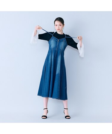 デニムキャミソールドレス