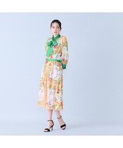 フルーツパネルプリントボックスタックスカート