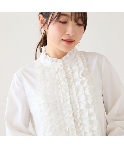 接触冷感/UVカット】フリルブラウス｜ローズティアラの通販｜&mall