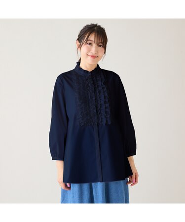 【接触冷感/UVカット】フリルブラウス