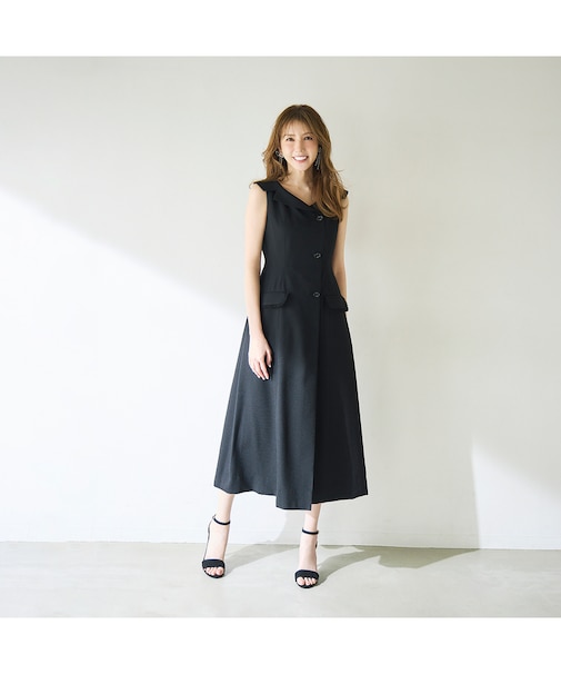 【モデル美香×Audie a Muses】ラップ風デザインワンピース