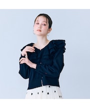 ミルフィーユラッフルカラーカーディガン