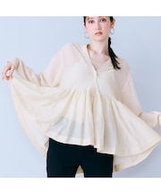 シアーティアードニットカーディガン