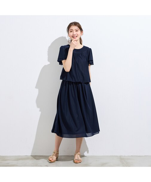 【セットアップ対応】フレアプリーツスカート