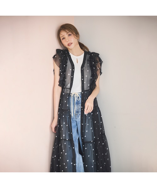 モデル美香×Audie a Muses】ハートプリントティアードワンピース