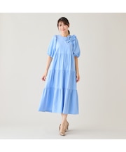 【接触冷感/UVカット/遮熱】ティアードマキシワンピース