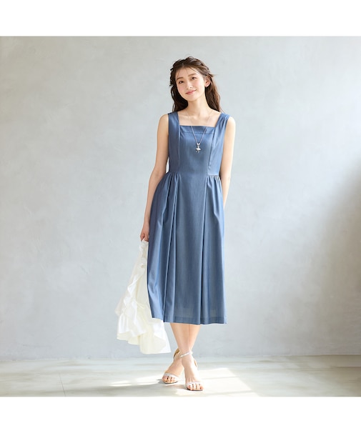 【接触冷感】バックシャーリングジャンパースカート