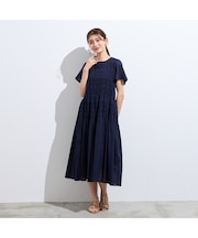 シャーリングマキシ丈ワンピース