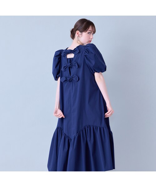 バックリボンフレアワンピース｜ローズティアラの通販｜&mall（アンド