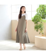 【UVカット/防シワ】バックリボンキャミワンピース