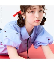 【HELLO KITTY】ハローキティ リボン刺繍ブラウス