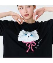 ネコプリント半袖Tシャツ