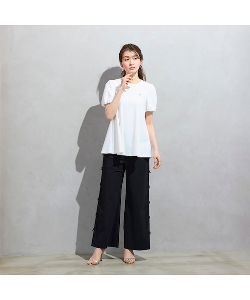 【追加】【M-StyleLuxeコラボ】クールトリコットリボンイージーパンツ