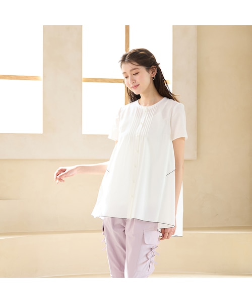 形状安定】バックティアードブラウス｜ローズティアラの通販｜&mall