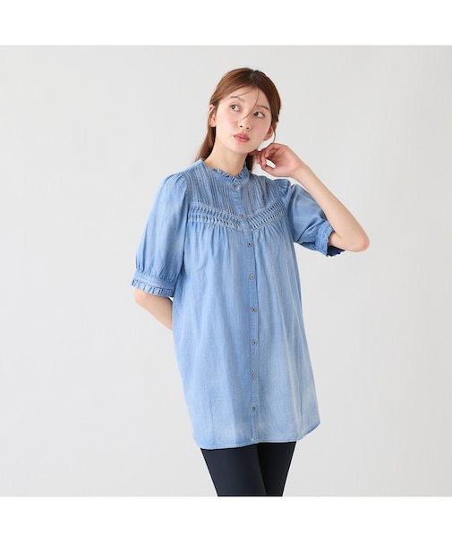 2.5オンスデニム軽やかブラウス