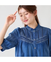 2.5オンスデニム軽やかブラウス