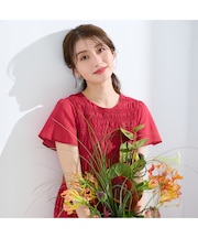 【人気のため追加】シャーリングマキシ丈ワンピース