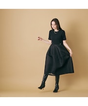 【M-StyleLuxeコラボ】【人気のため追加】メッシュスカートワンピース