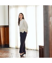【M-StyleLuxeコラボ】裾ベンツワイドシルエットパンツ