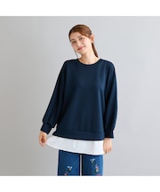 バックリボンレイヤード風プルオーバー