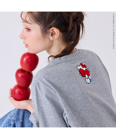 【HELLO KITTY】 ハローキティ サガラ刺繍ロングスリーブカットソー