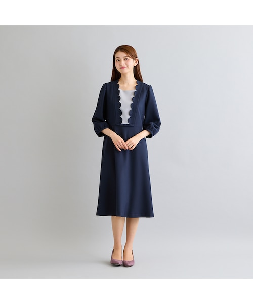 スカラカットフィット＆フレアワンピース｜ローズティアラの通販