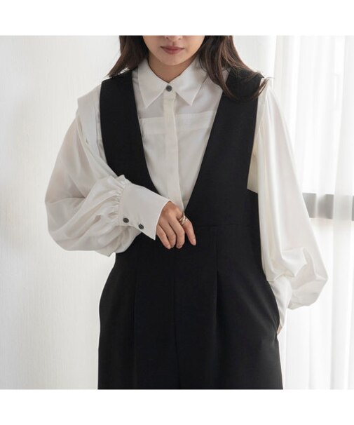 ピンタックボウタイブラウス