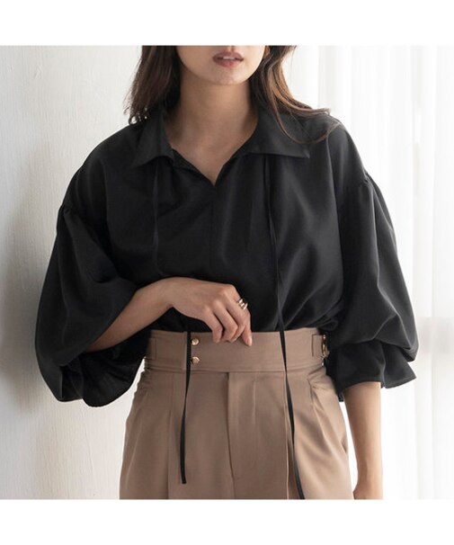 ボリュームスリーブリボンブラウス