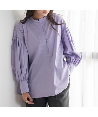 タイプライターボリュームスリーブブラウス