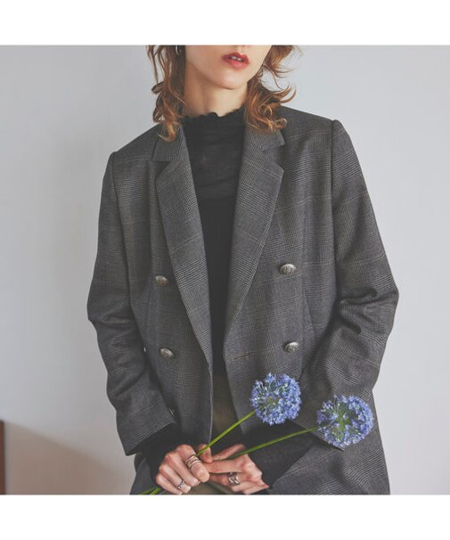 チェックダブルジャケット