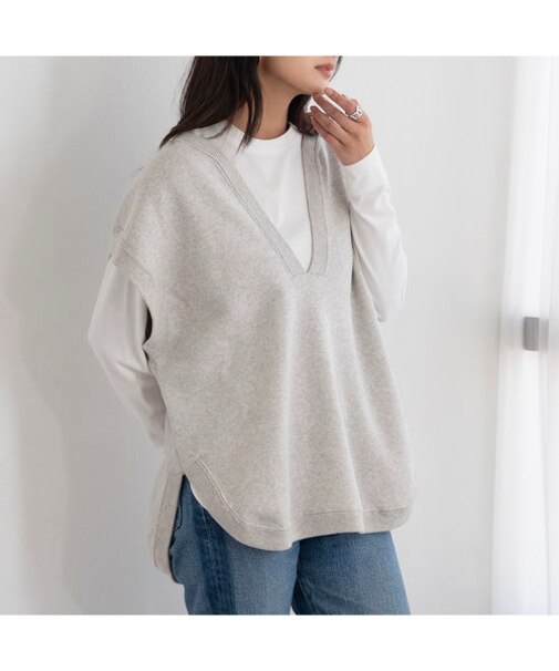 スウェットライクニットベスト