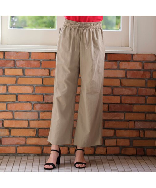 タフタ・ワイドストレートパンツ