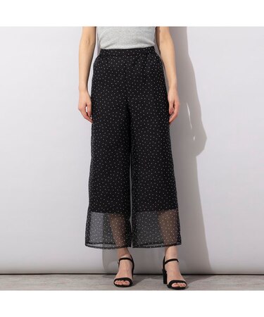 オーガンジー・二重仕立てワイドパンツ