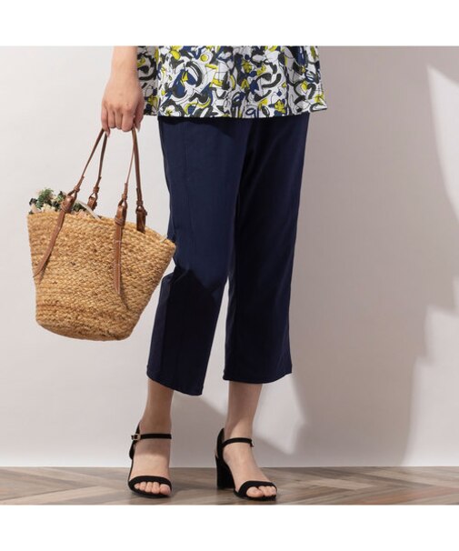 〔吸水速乾・接触冷感〕オールゴムクロップドパンツ