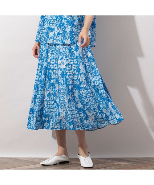 リーフプリントフレアスカート〔セットアップ対応〕｜ジュニアー