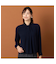 【S・Mサイズ】バックサテン　ボウタイ風ブラウス［セットアップ可］