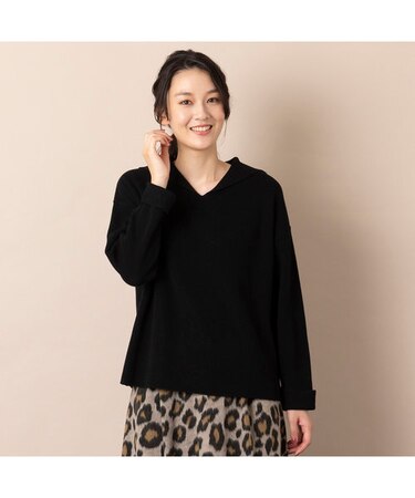 セーラーカラー・袖口折り返しニット