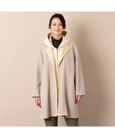 吸湿発熱・テーラードカラー・ロングジャケット