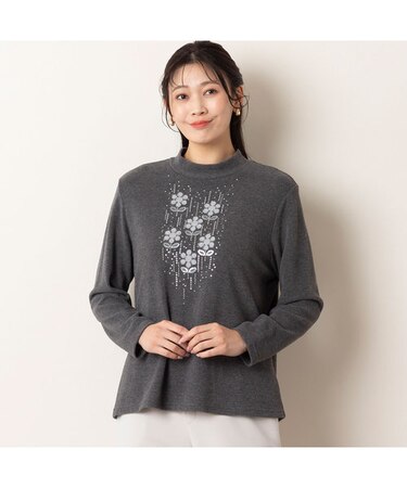 モチーフ刺繍カットソー