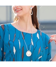 サークル+リング重ね ネックレス