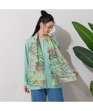 ボタニカルプリントストール