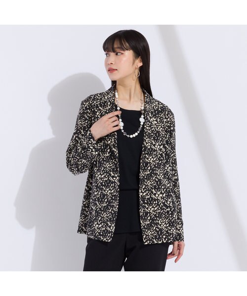 幾何柄プリントデシン ライトテーラドジャケット｜ジュニアー