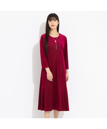 イタリア製素材 ラメ入りベロアワンピース