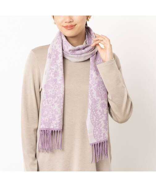 レース柄ジャカードマフラー