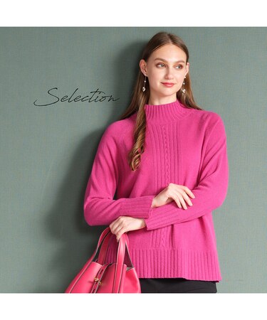 【Selection】カシミヤ ハイネックプルオーバーニット