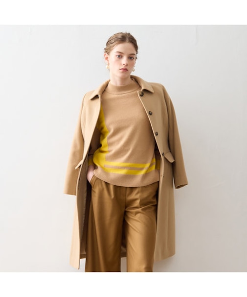 【S・Mサイズ】イタリア製素材 ピュアカシミヤステンカラーコート