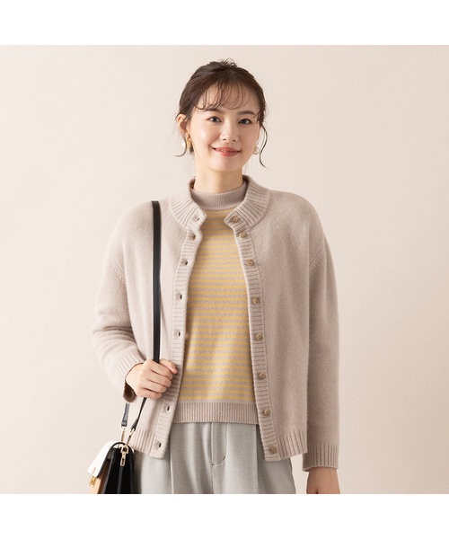 SEQUEL ベージュ カーディガン　Mサイズ ジーラ GeeRA 前後2way金ボタンカーディガン （モカベージュ