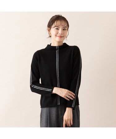 【S・Mサイズ】カシミヤ12GGバイカラーラインニット