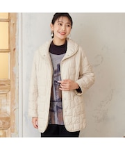 幾何柄キルティングコート